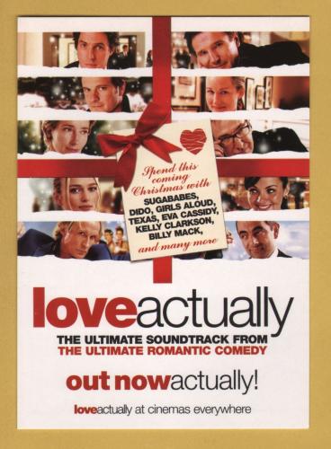 `Love Actually - The Original Soundtrack` - Postally Unused - Boomerang Media Postcard.